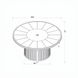 Line drawing of the round Surya Cape Town Fire Table, showing its 50" diameter top and 27" diameter base.