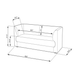 Line drawing of the Surya Amory beige fabric sofa with dimensions: 90"W x 36"D x 28"H.