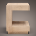 Surya Coburn End Table, light brown mango wood, minimalist modern design with open storage.
