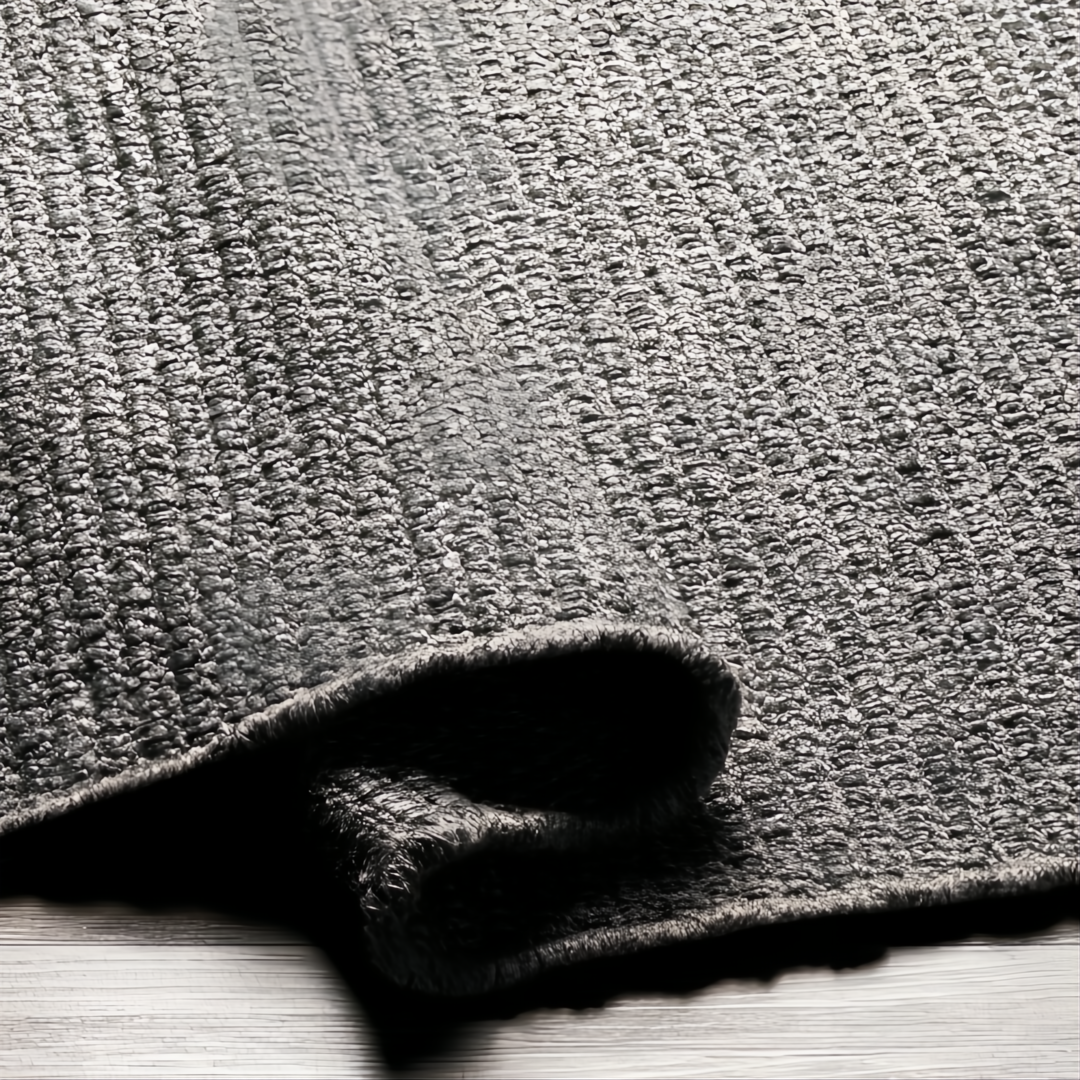 Surya Azalea AZA-2316 hand-woven gray recycled PET yarn rug with a subtle textured, no-pile design.