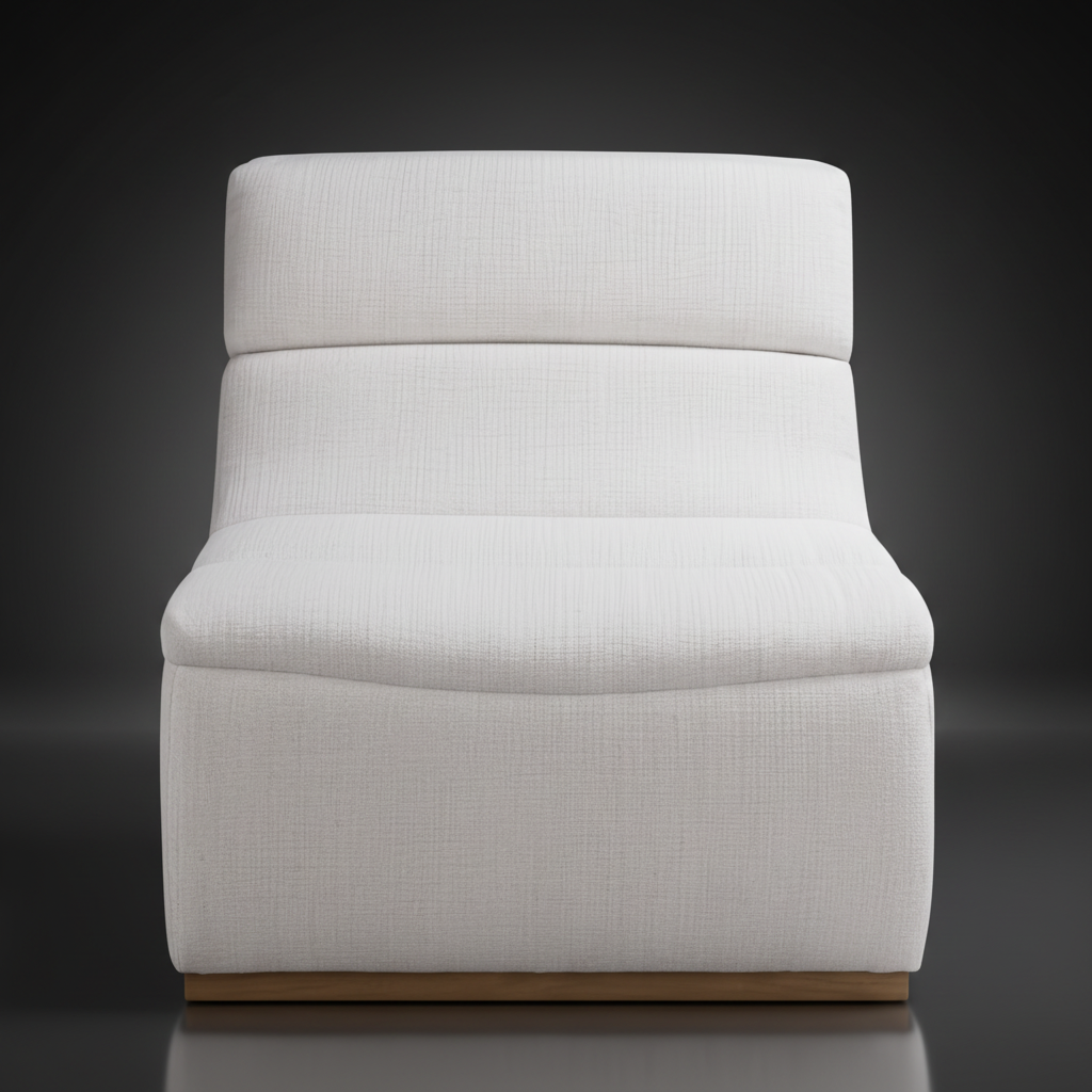 Modern Surya Barber accent chair with white polyester upholstery and a gray rubber wood base.