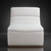 Modern Surya Barber accent chair with white polyester upholstery and a gray rubber wood base.
