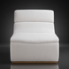 Modern Surya Barber accent chair with white polyester upholstery and a gray rubber wood base.