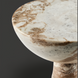 Brown marble Surya Sheena End Table, 20"H x 12"W, with industrial rustic style.