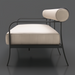Surya Antibes Sofa: modern outdoor sofa with black aluminum frame and cream Sunbrella® cushions.
