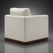 Surya Glendon GEL-001 swivel chair, light beige polyester-linen plaid, brown rubber wood base.