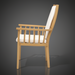 Surya Cape Town outdoor dining chair with wheat hand-painted aluminum frame and white Sunbrella cushions.