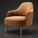 Surya Fantino accent chair with brown polyester upholstery and camel beechwood base.