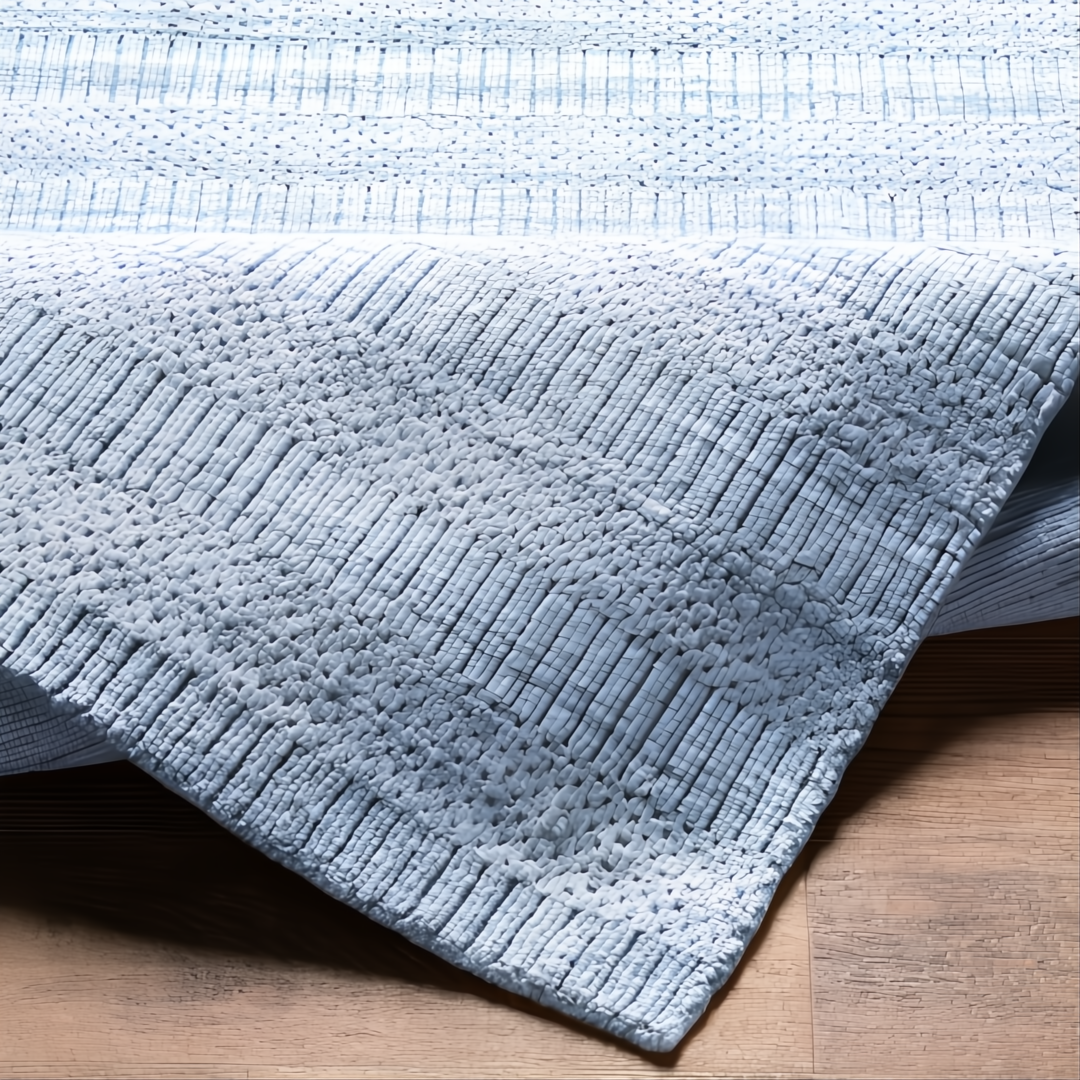 Surya Hickory HCK-2301 area rug in light slate, gray, charcoal, and cream, hand-loomed recycled PET yarn.