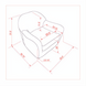 Line drawing of the Surya Perch Accent Chair with dimensions: 32"H x 33"W x 36"D.