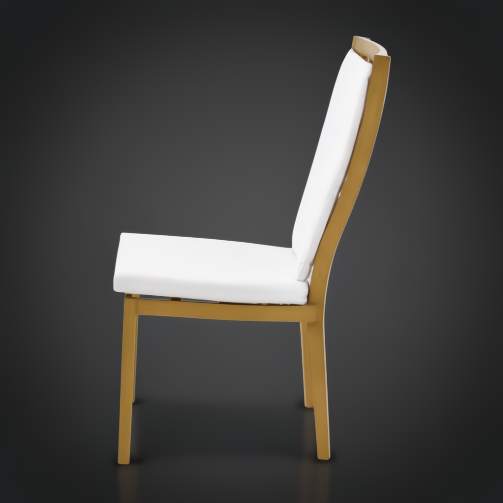 Surya Cape Town outdoor dining chair with wheat finish aluminum frame and white Sunbrella cushions.