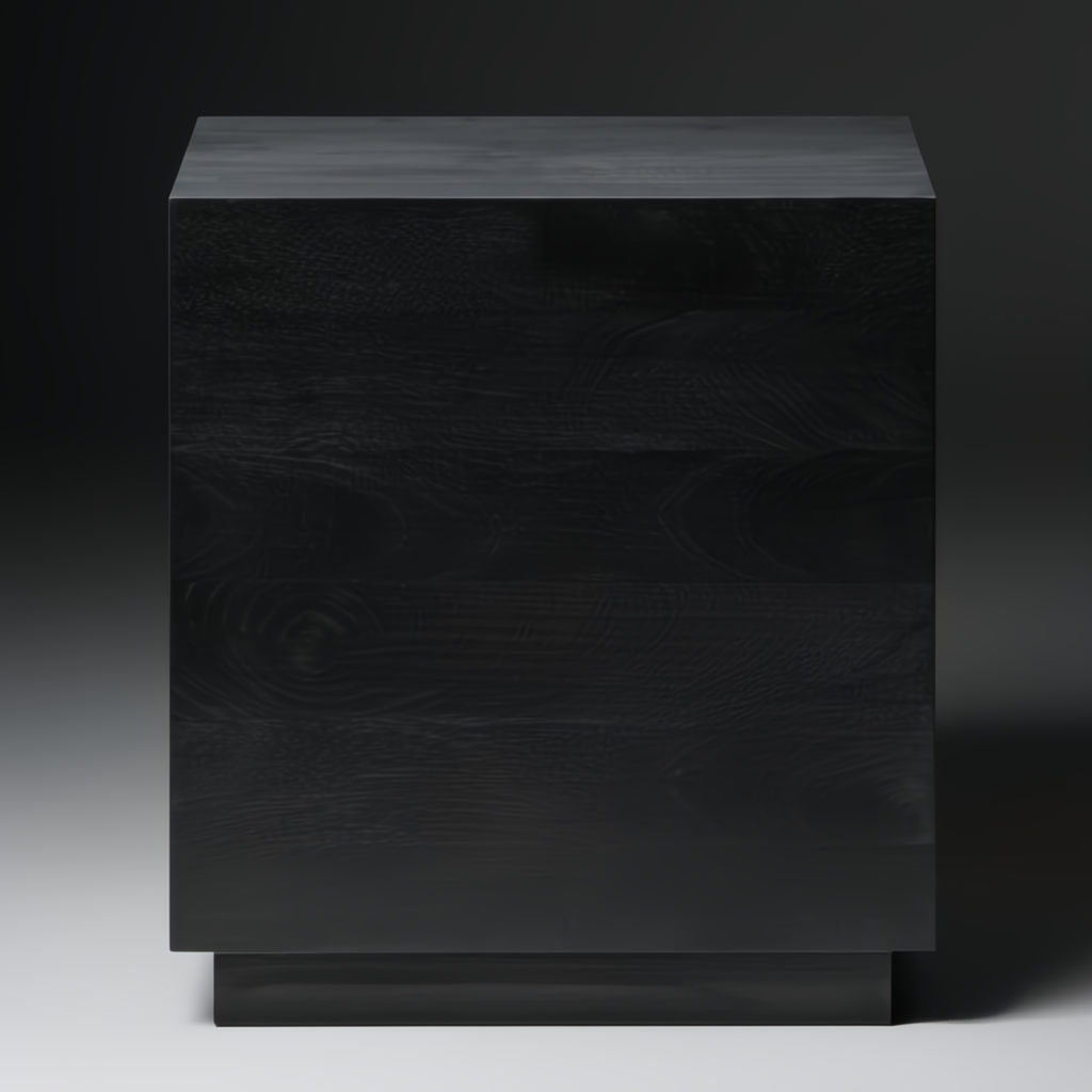 Surya Coburn black mango wood end table with minimalist modern design.