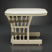 Cream Surya Winder outdoor end table with a powder-coated aluminum top and handwoven PE rope detail.