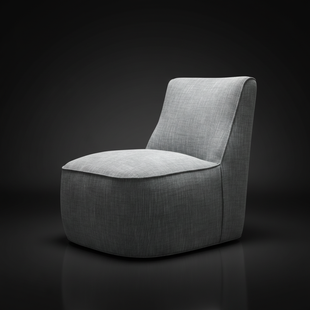 Surya Adalei accent chair, modern gray polyester-linen, compact 31"H x 29"W x 33"D, black base.