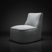 Surya Adalei accent chair, modern gray polyester-linen, compact 31"H x 29"W x 33"D, black base.