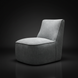 Surya Adalei accent chair, modern gray polyester-linen, compact 31"H x 29"W x 33"D, black base.