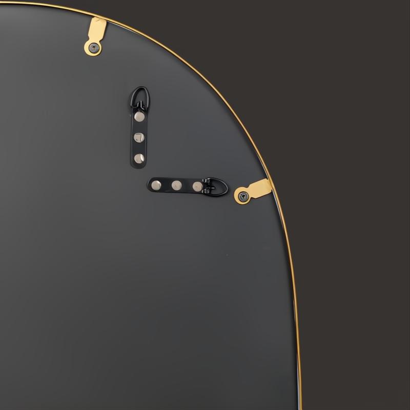 Back of Surya Aamnah AMH-001 wall mirror showing gold iron frame and hanging hardware.