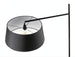 Astro Accent Floor Lamp by Surya, featuring a tall black iron and polyester sculptural design with a wide shade.
