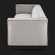 Light gray linen Surya Dylan sofa with a modern design and black iron base.
