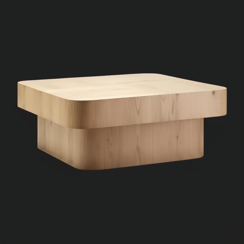 Surya Arquette 40" square wood veneer coffee table with a natural finish and modern style.
