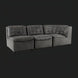 Surya Oryan RYAN-005 black 100% leather modular sofa with structured, tufted cushions.