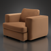 Surya Cahill modern accent chair with brown polyester upholstery and a structured design.