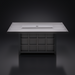 Surya Fairborn black hand-painted aluminum fire table with slatted top and tray cover.