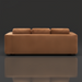 Surya Cahill modern camel polyester sofa with charcoal rubber wood base, 94"W.