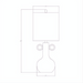 Line drawing of the Surya Brava Accent Table Lamp, showing its 23" height, 13" wide fabric shade, and 9" wide base.