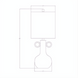 Line drawing of the Surya Brava Accent Table Lamp, showing its 23" height, 13" wide fabric shade, and 9" wide base.