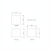 Diagram showing top, front, and side views of an 18" cube ottoman with dimensions.