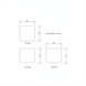 Diagram showing top, front, and side views of an 18" cube ottoman with dimensions.
