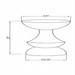 Surya Sheena End Table SHEN-001, a brown marble end table with an hourglass shape and dimensions.