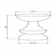 Surya Sheena End Table SHEN-001, a brown marble end table with an hourglass shape and dimensions.