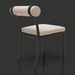Surya Antibes Dining Chair with black aluminum frame and beige Sunbrella® upholstery.