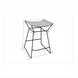 Surya Celerio counter stool dimensions: 25"H x 17"W x 18"D, with gray seat and black metal frame.