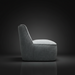 Surya Adalei accent chair, modern gray polyester-linen, compact design with black base.