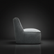 Surya Adalei accent chair, modern gray polyester-linen, compact design with black base.