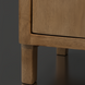 Close-up of the Surya Silas Cabinet's brown stained mango wood leg and base, showcasing its Scandinavian modern design.