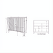 Line drawing of the Surya Ronan Cabinet, showing its 32"H x 37"W x 16"D dimensions and adjustable shelf.