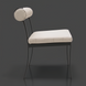 Surya Antibes Dining Chair with black aluminum frame and light beige Sunbrella cushions.