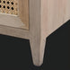 Modern Surya Etewah sideboard leg in light brown mango wood with a rattan panel detail.