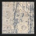 Hand-knotted wool area rug with traditional charcoal, wheat, and taupe abstract design, low pile, and fringe.