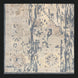Hand-knotted wool area rug with traditional charcoal, wheat, and taupe abstract design, low pile, and fringe.