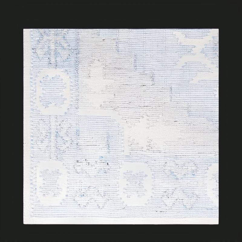 Surya Bursa Burano BUR-2305-P area rug, hand-woven from recycled PET yarn, with light blue abstract pattern.