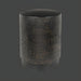 Black iron Surya Amenet End Table with hammered detailing and a compact round design.