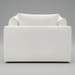 Surya Capitola accent chair, white polyester-linen upholstery, clean relaxed design with plush cushions.