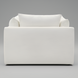 Surya Capitola accent chair, white polyester-linen upholstery, clean relaxed design with plush cushions.