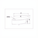 Line drawing of Surya Corson storage ottoman, 48"W x 20"H, showing open lid and dimensions.
