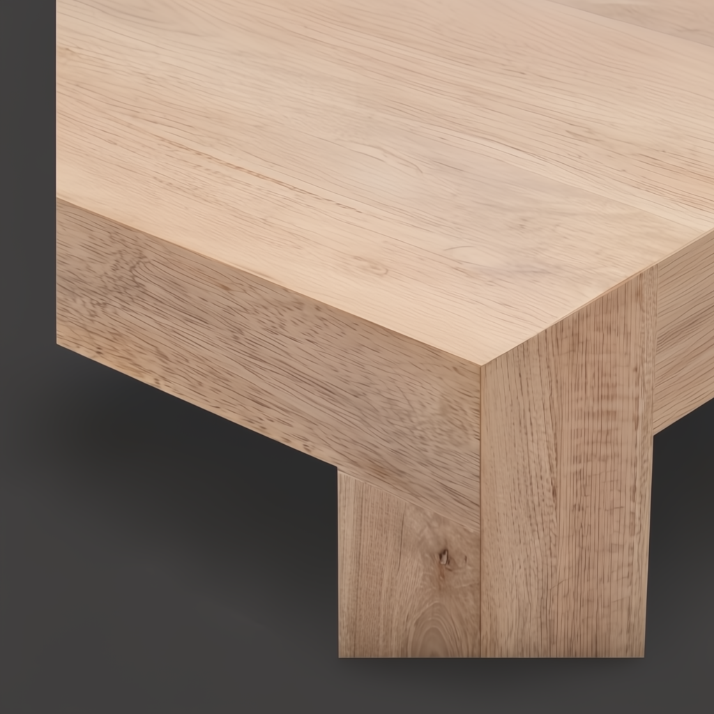 Surya Coburn minimalist modern coffee table, brown mango wood, 16"H x 48"W x 24"D.